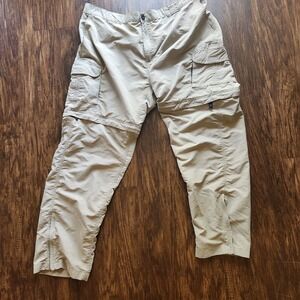 Magellan‎ Outdoors Mens 2XL Khaki Convertible Fishing Pants Zip Off Hiking Cargo